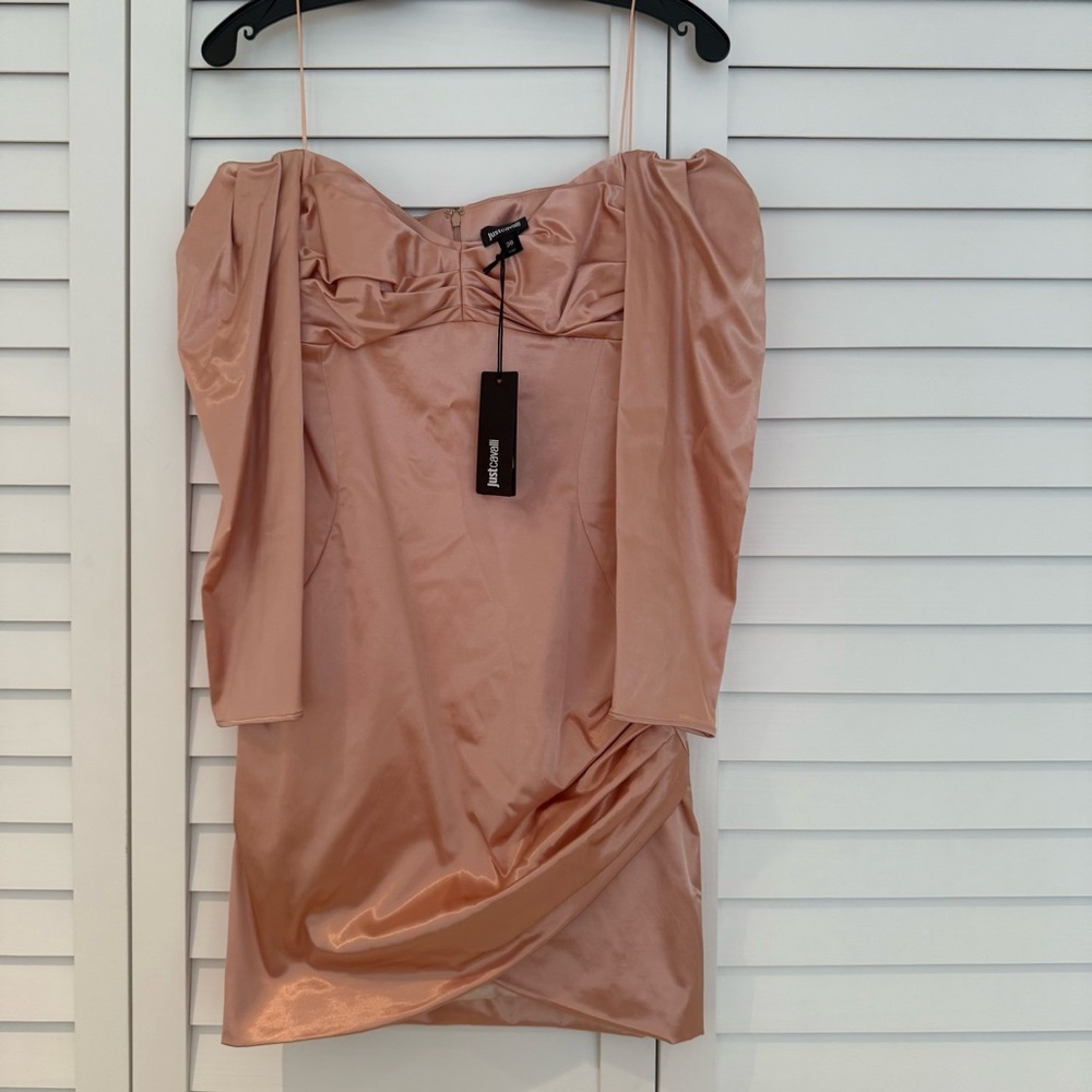 Just Cavalli Peach Satin Dress 38 or US 2